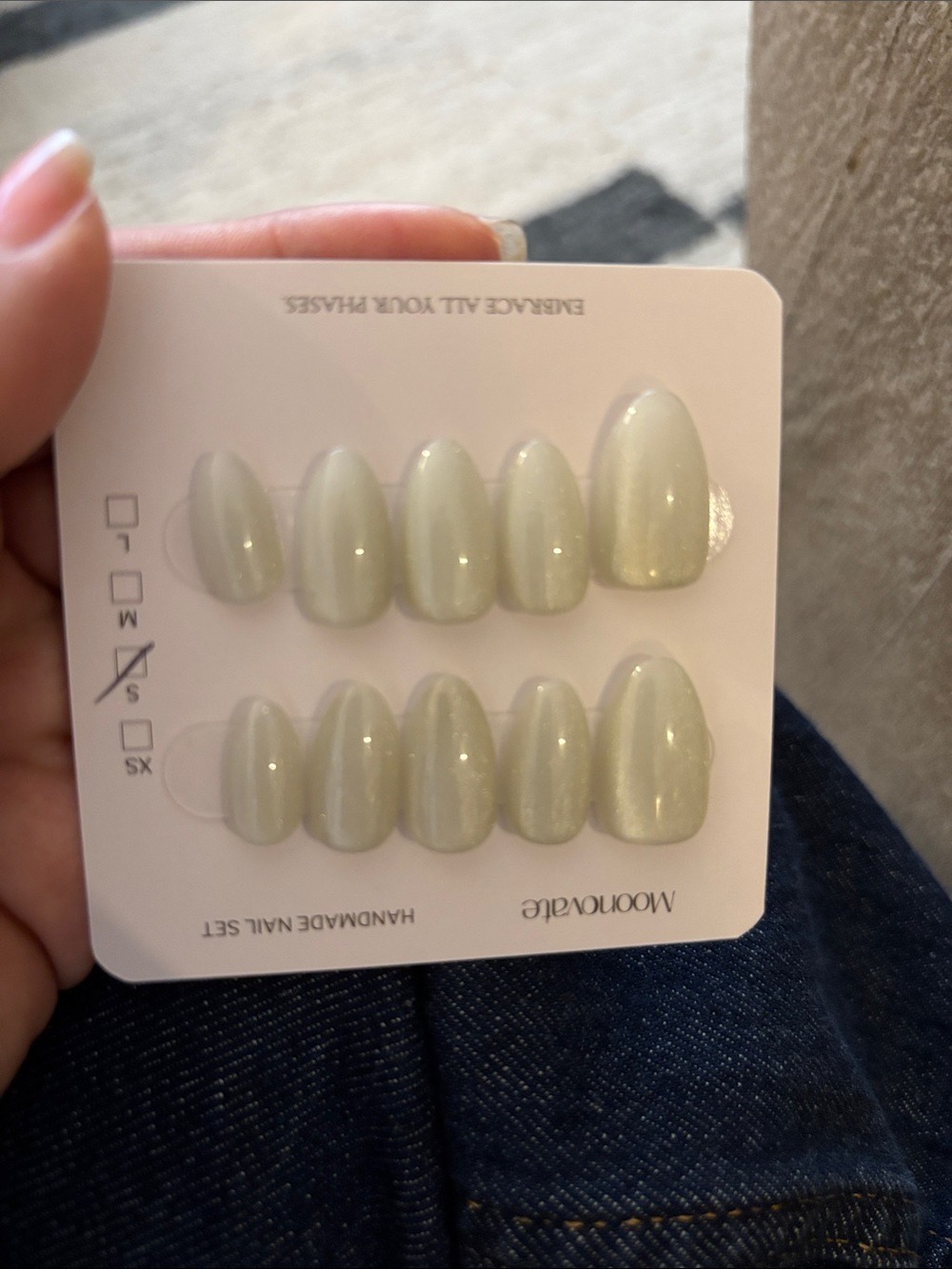 Handcrafted Press-On Nails in Pearl White